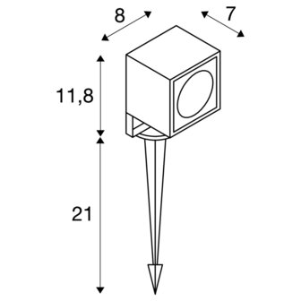 SLV 231035 Nautilus 10 Square antraciet 230V prikspot buiten 4024163140775