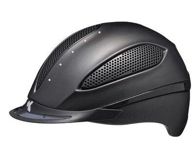 Paardrijhelm Paso M black matt chrystal 52cm - 58cm 4036638090843