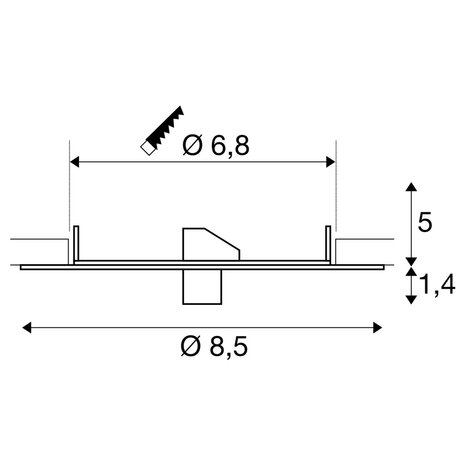 SLV 1004674 Fitu inbouwrozet zwart