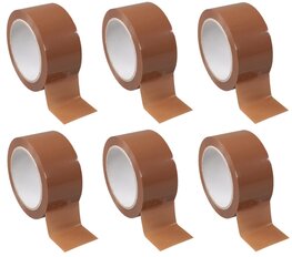Verpakkingstape bruin PP extra 50/66 krimp 6 rollen 8714215038643