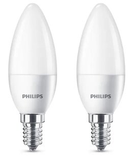 2-pack Philips LED lamp E14 4W kaars mat 8718696475201