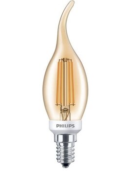 Philips Classic LEDcandle E14 gebogen punt Filament Goud 5W 2500K 8718696750889
