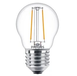 Philips E27 Kogel lamp Filament Helder 2W (25W) 2700K 8718699763299